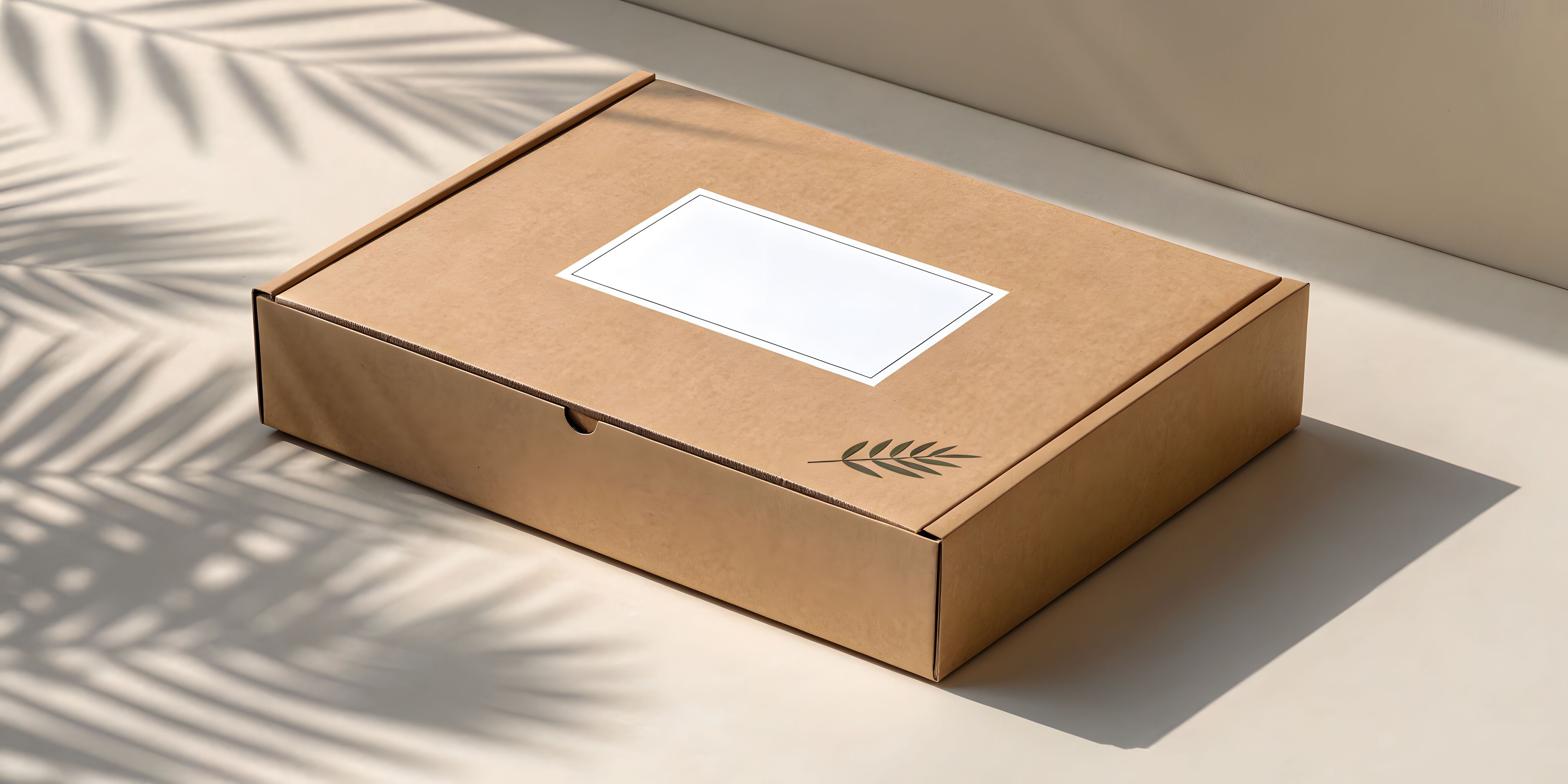 Corrugated board folding box with print for transporting and mailing